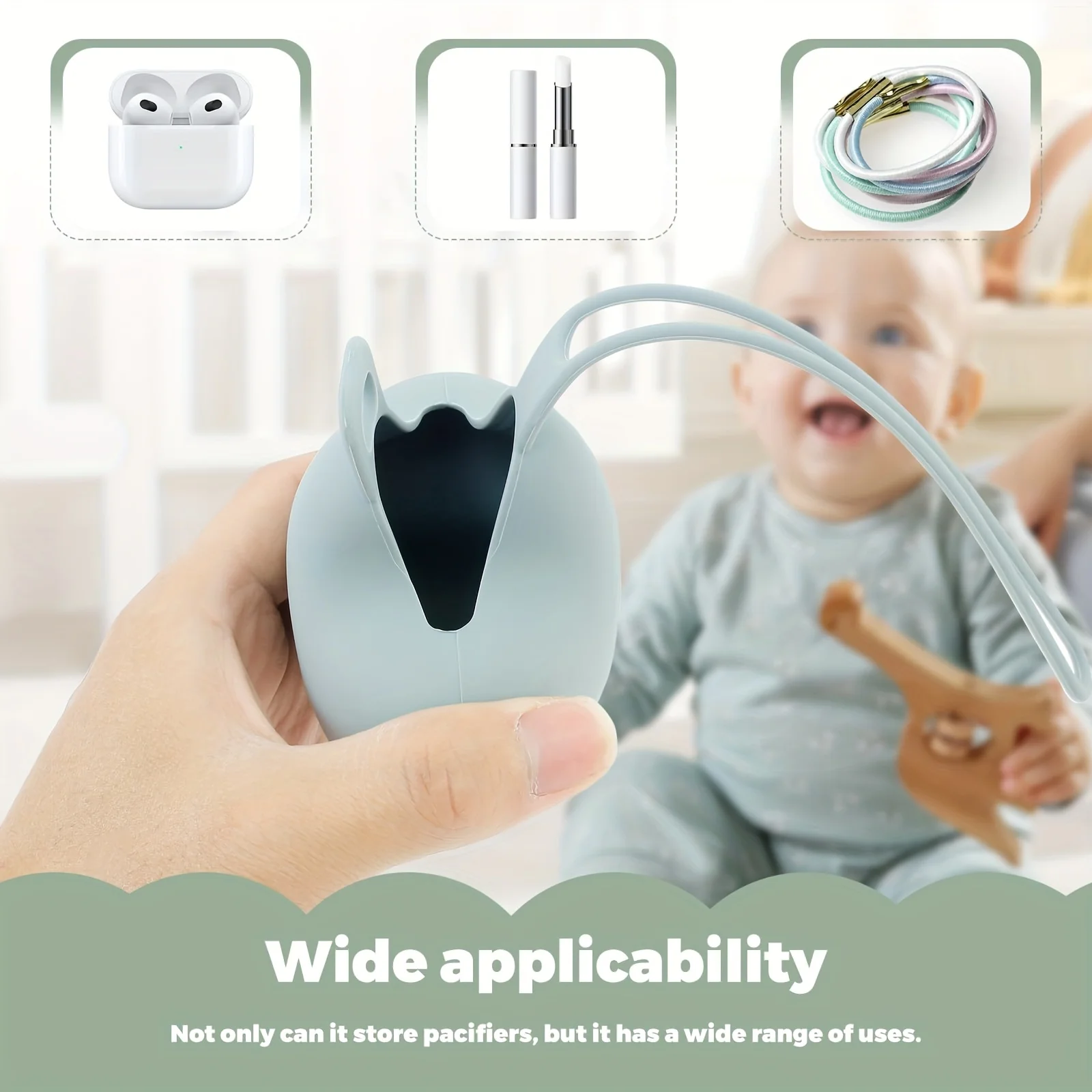 실리콘 젖꼭지 홀더 케이스, 실리콘 커버 파우치, 기저귀 가방용 실리콘 젖꼭지 보관 케이스, 동전 키 이어폰 홀더