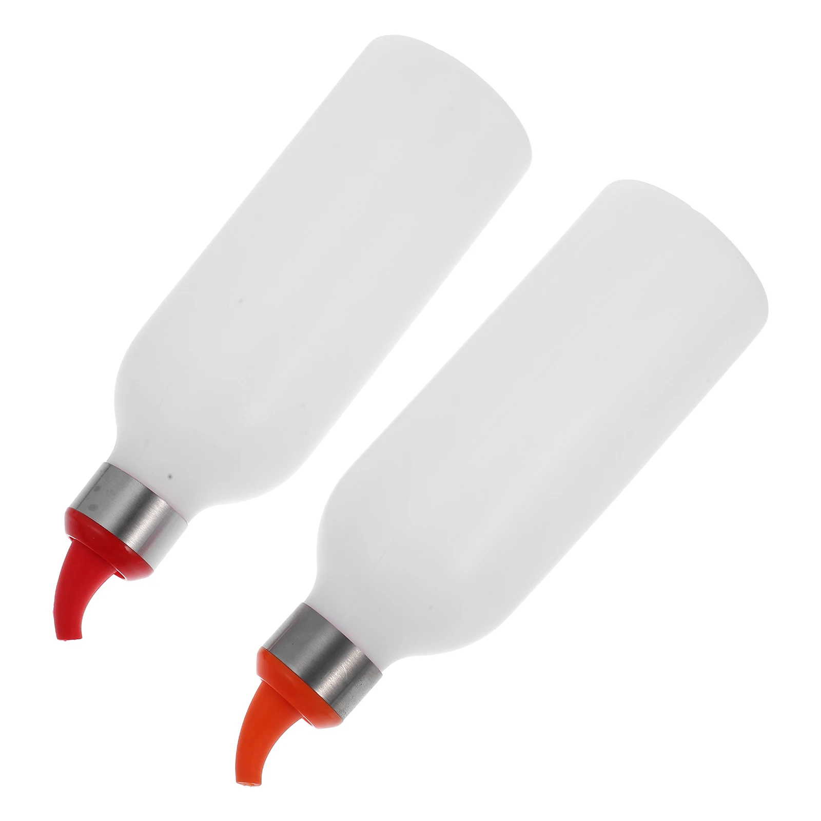 

2Pcs Squeeze Bottle Condiment Dispenser Food Grade PP TPR Leak Proof Curved Mouth Detachable Head Easy Refill Durable Kitchen