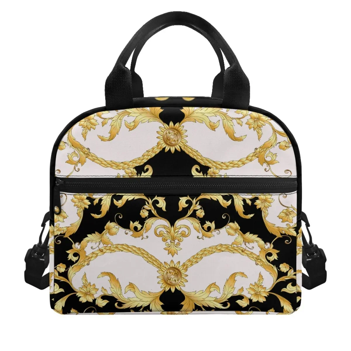 

Gold Balot Luxury Pattern Double Layer Boys Lunch Cooler Bag Dirt Resistant Material Dirt-resistant Sufficient Capacity Handbags