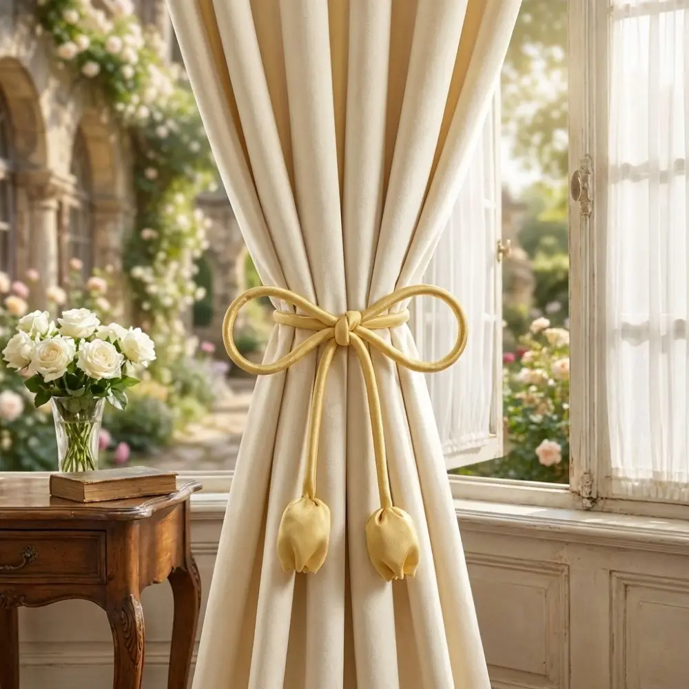 Elegant Adjustable Ropes Tulip Curtain Straps Portable Vintage Decorative Ribbons Multi-purpose Curtain Tiebacks Wedding