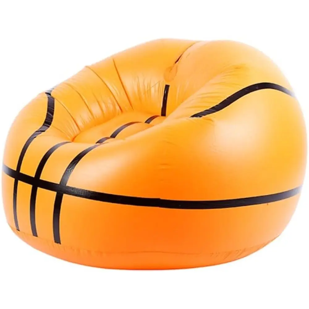 

Iatable Basketball Chair, Bean Bag Style, Sports Game and Orange Basketball Theme or Lounging. Large eels Like a Soa, Couch, or