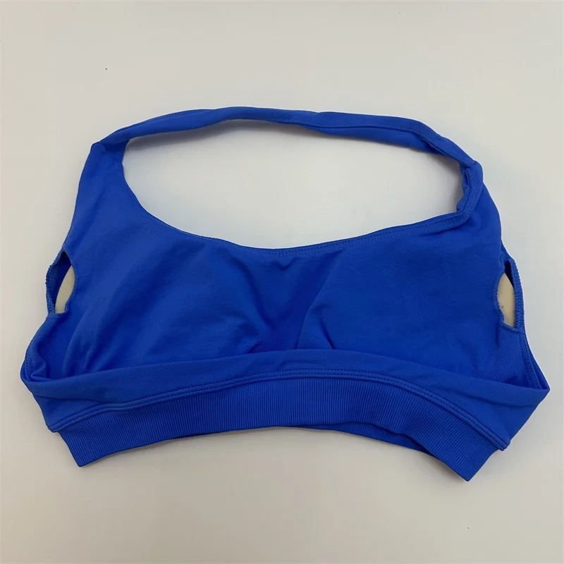 Soutien-gorge de sport Impact pour femme, soutien-gorge sans couture, dos nu, sangle de cou, haut rembourré, soutien-gorge de yoga, soutien moyen, haut court de gymnastique