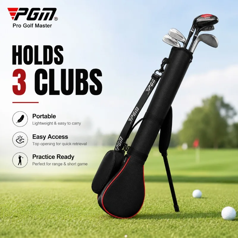 PGM Mini Golf Club Carry Bag Sunday Pencil Bag Lightweight Nylon Shoulder Tote Holds 3 Clubs Portable Gun Bag