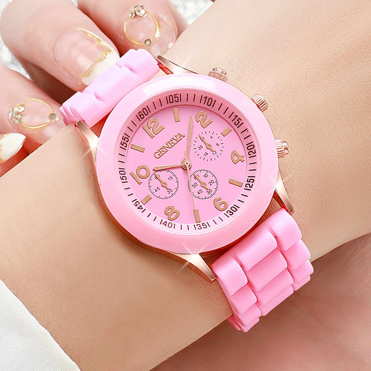 3pcs/set Unisex Silicone Band Quartz Watch 3 Colors /set