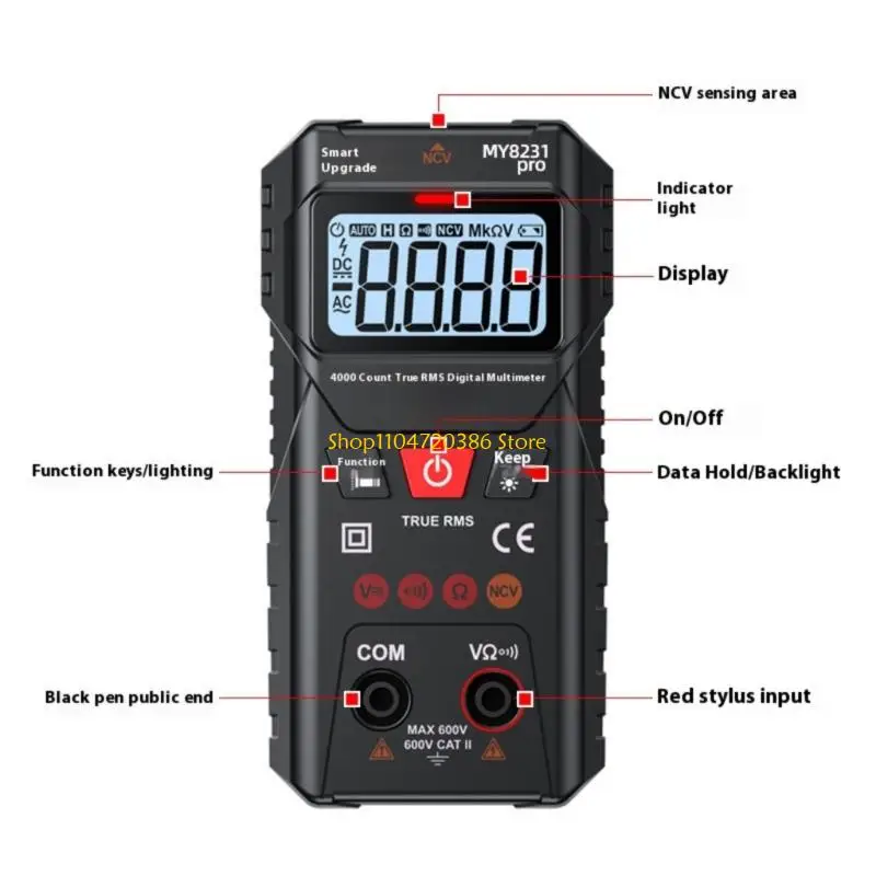 Multi Tester Measuring Resistance NCV Digital Multimeter with Backlit