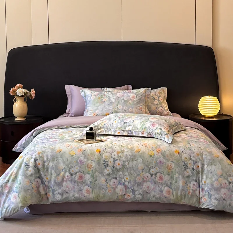 Svetanya pure Cotton Bedding Sets Colorful Print Bed Linens Sheet Pillowcase Duvet Cover King Queen Europe Size