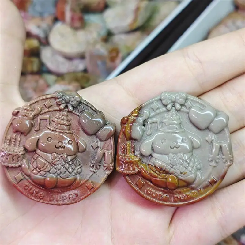 Natural Alxa Agate Cartoon Mini Carving Reiki Faith Handicraft Ornaments Healing Home Decoration Gift 1PCS
