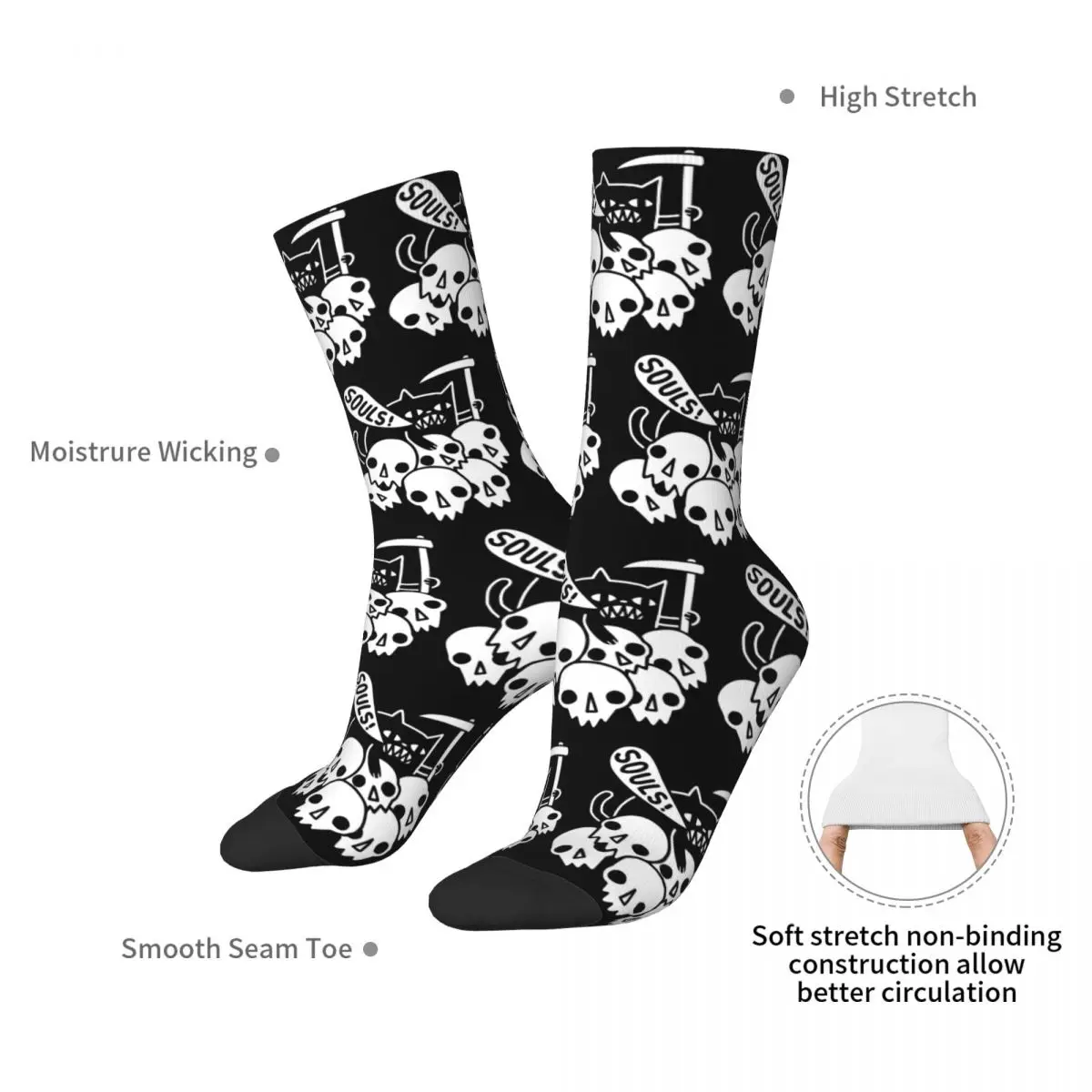 Cat Got Your Soul Socks Harajuku High Quality Stockings All Season Long Socks Accessories for Man's Woman's Gifts