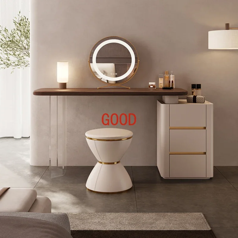 Luxury Wooden Vanity Dresser Modern Nordic Minimal Mirrors Dressing Table Bedroom Design Coiffeuse De Chambre Bedroom Furniture