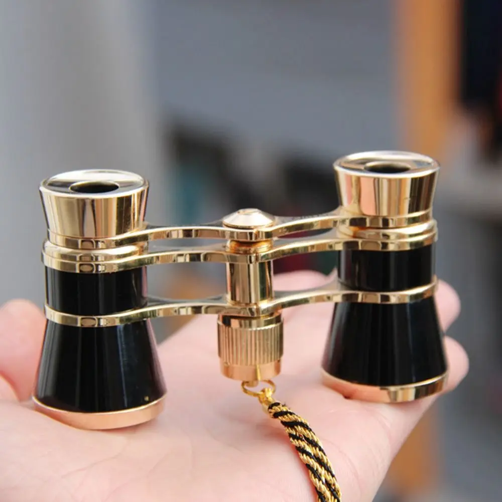 

Portable Opera Glasses Binoculars 3 X 25 Compact Musical Concert Telescope Vintage with Chain Theater Glasses Bird Watching