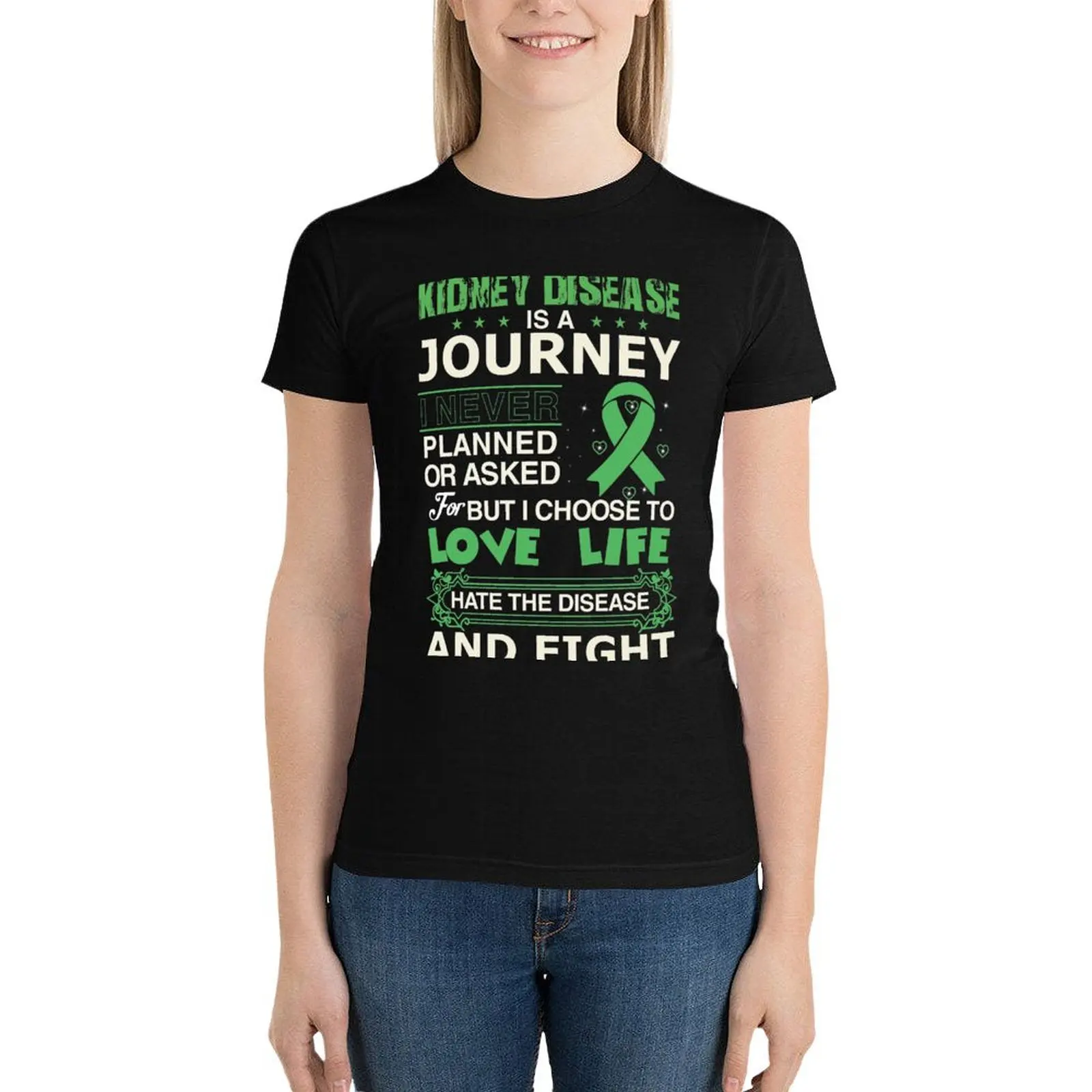 

Kidney disease is a journey I never planned or asked T-Shirt summer clothes anime spring clothes Women 2024