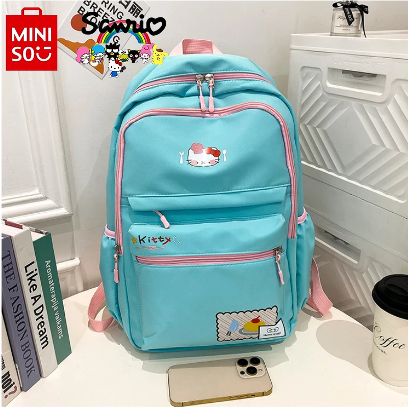 

Miniso новый рюкзак для девушек Hello Kitty Модный высококачественный Женский рюкзак мультипликационный Универсальный вместительный рюкзак для студентов