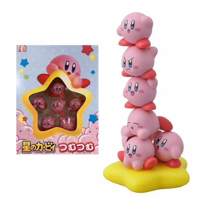 Game Kirby Pile Up Figure Mini Ornament Dolls Cute Cartoon Figurine Stackable Children Educational Toys Gifts