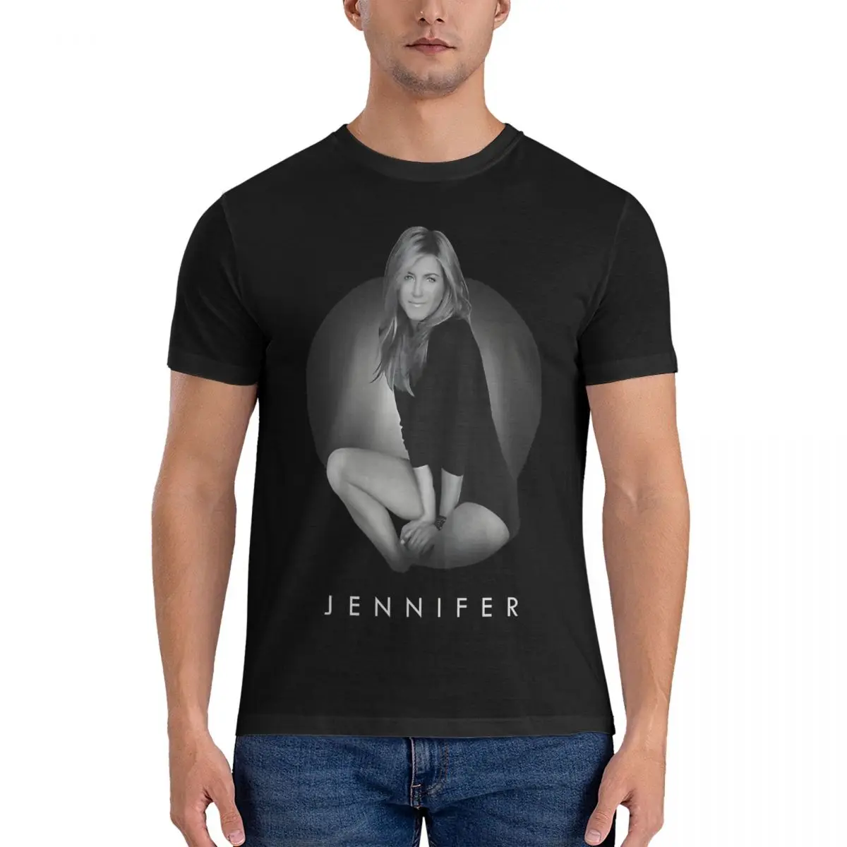 Funny Performer T-Shirt Men Round Collar Pure Cotton T Shirt Jennifer Aniston Short Sleeve Tees Classic Clothing