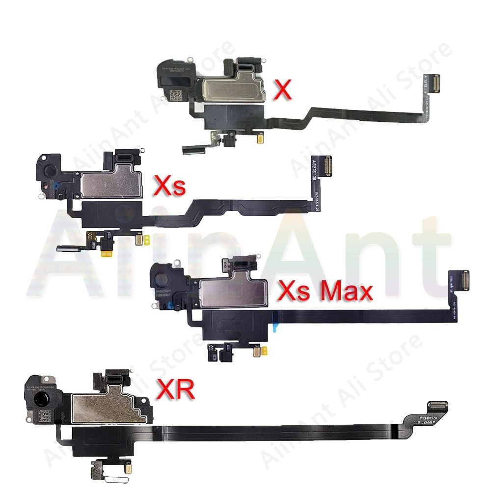 Aiinant fone de ouvido flexível para iphone x xs 11 12 pro max xr mini sensor de proximidade som alto-falante cabo flexível telefone face id peças