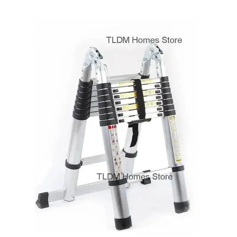 Alloy Aluminum Telescopic Ladder Foldable Non-slip Herringbone Stairs Ladder Industrial Household Folding Max Load 150kg f Top