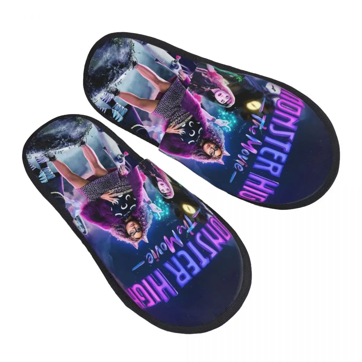 Custom Monster Highs America MusicFantasy The Movie Comfy Scuff Memory Foam Slippers Women Bedroom House Shoes