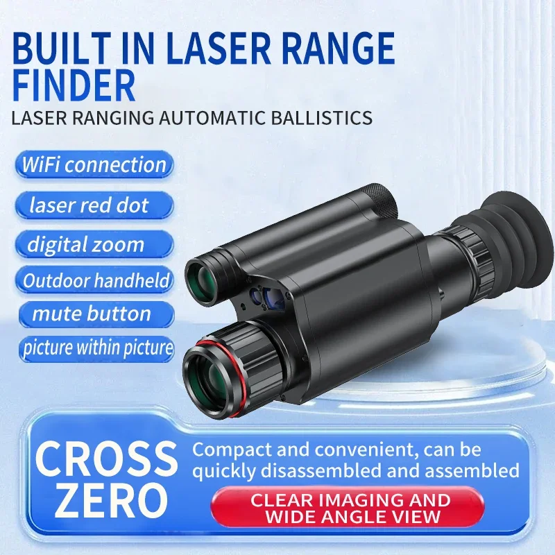 

NV076-850 Monocular, RangeFinder Infrared Night Vision Riflescope, Hunting Camera, Outdoor Digital Telescope, Tactical Accessor