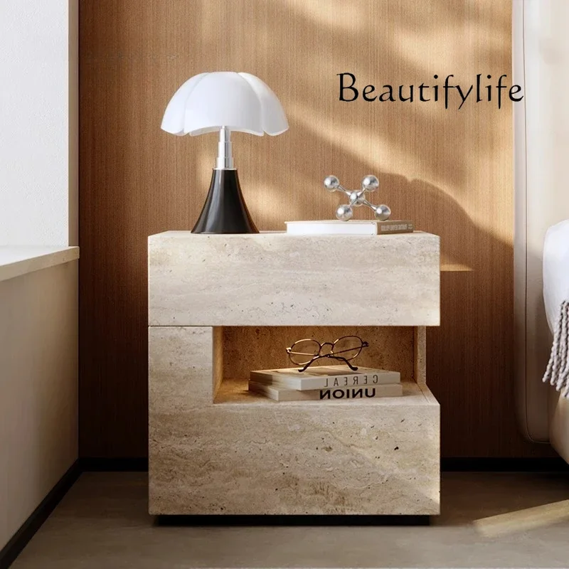 XE بيج جمالي لطاولة السرير وغرفة النوم، منظم مصمم بأدراج بسيطة، خزانة تخزين أثاث Mesita Noche