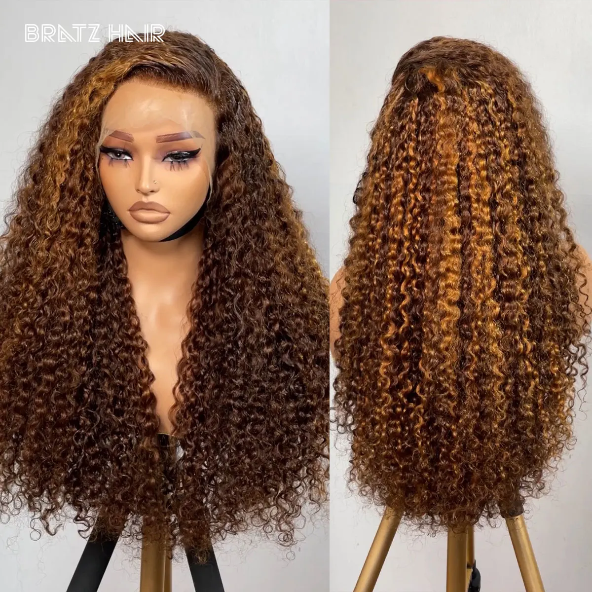 

350 Density 26 Inch Highlight Honey Blonde Wig 13x4 Curly Lace Frontal Human Hair Wigs 4x4 5x5 Piano Tone Colored Deep Wave Wigs