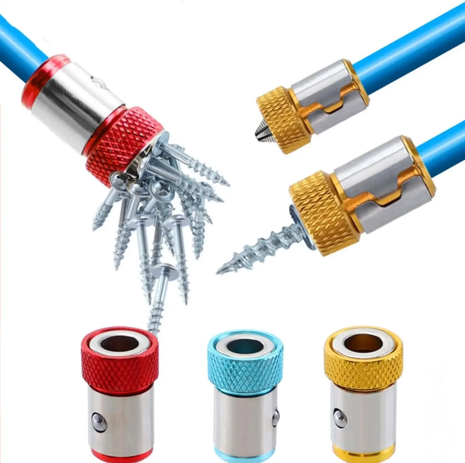 Magnetic Ring Screwdriver Bit Holder, Alloy Anti-Corrosion Magnetizer, Portable Magnetic Phillips Bit Storage Bracket