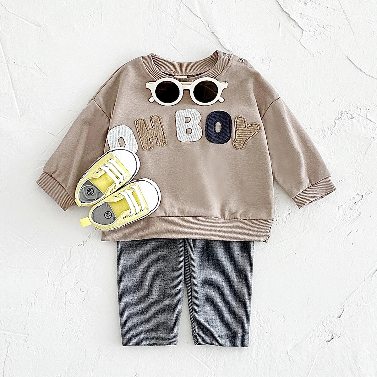 Newborn Baby Girl Clothes Fall Infant Baby Set Letter Pattern Long Sleeves Pullover Top+Pants Cotton Leisure Sport Spring 2PCS