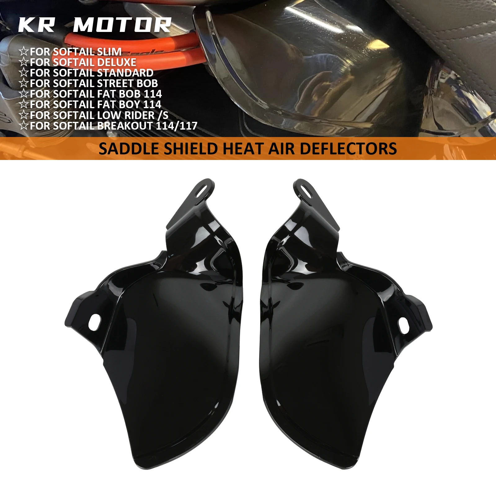 Motorcycle Saddle Shields Air Heat Deflectors Spoiler Protective Cover Fit For Harley Softail Fat Boy Heritage Classic 2018-2026