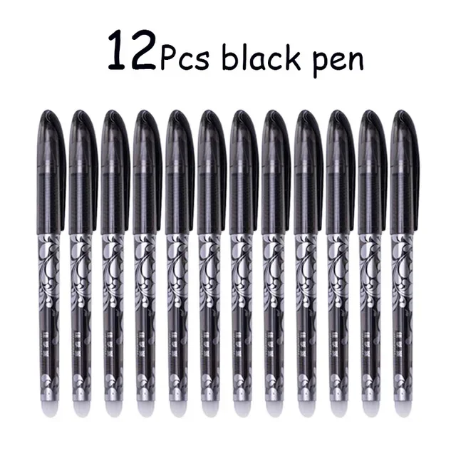 

12pcs/box Luxury Erasable Pen Set 0.5mm Blue Black Ink Gel Pen For School Supplies Student Writing Exam Stationery Pens