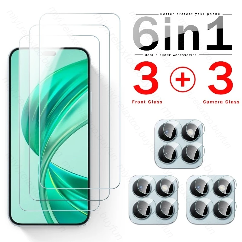 HonorX8b Case 6 In 1 Tempered Glass Screen Protector Cover For Honor X8b 5G Camera Protective Glass On Honar Honer X 8b X8 b 5G