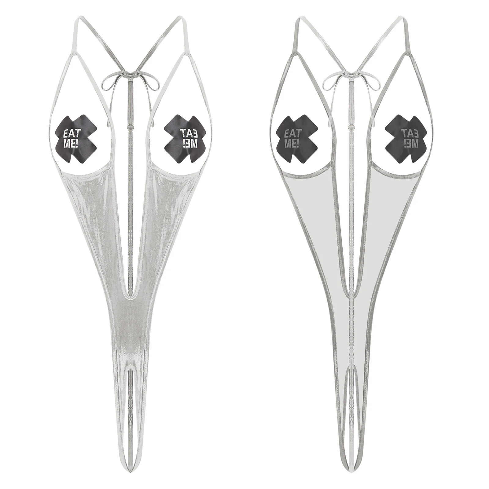 

Women Erotic Sling Bodysuits Nightwear Breast Hollow Out Mini Top with T-back Thong Bodysuit for Dating Night Honeymoon Teddies