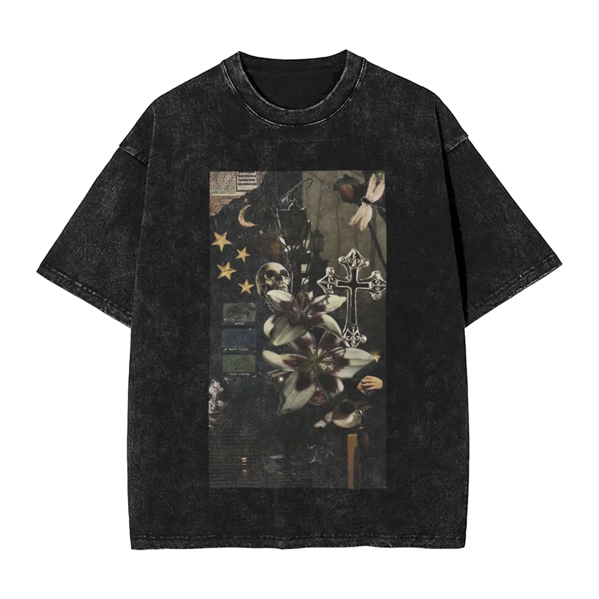 dark feminine grunge Classic Trendy A Washed T Shirt Men's Women's Oversized Cotton Tees Tops