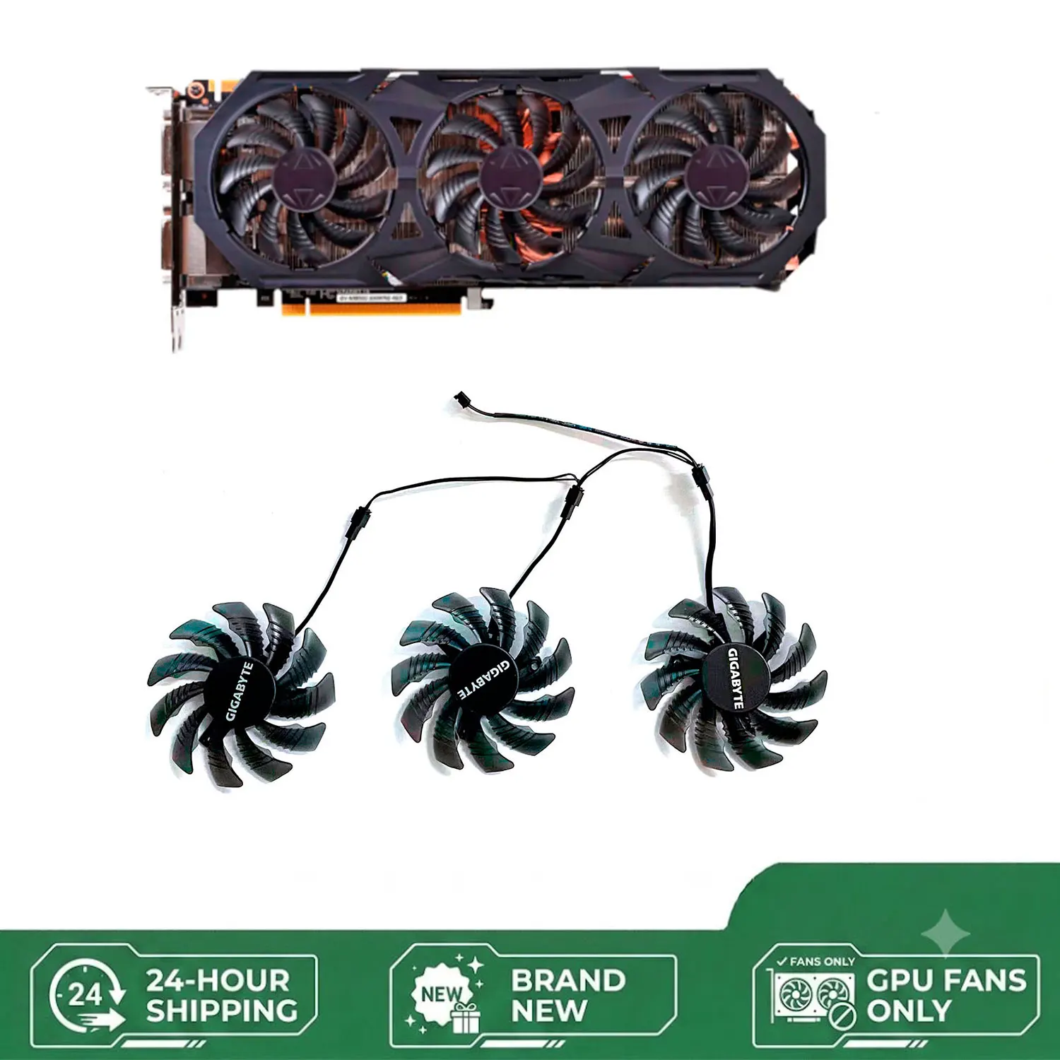 Cooling Fan for Gigabyte GTX 970 Windforce G1 Graphics Card 2PIN/3PIN T128010SM PLD08010S12H Cooling Replacement