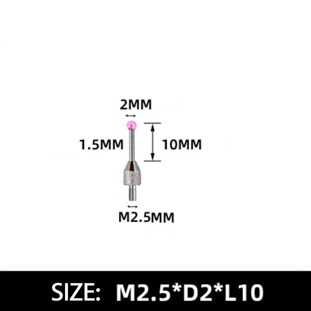 Steel Head 2mm Carbuncle M2 5 Thread Micrometer Gauge Probe Suitable for Dial Indicators and Computing Instruments