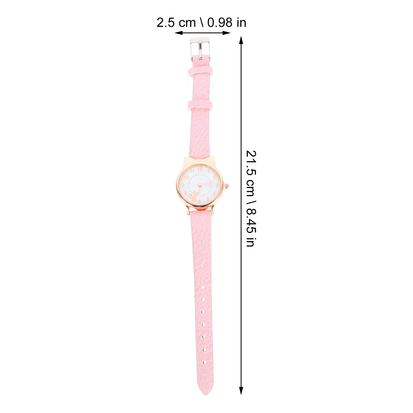 

Children Watch Kids Watch Cartoon Cat Quartz Silver Case White Strap Durable Metal Housing Precise Timekeeping Boys Girls