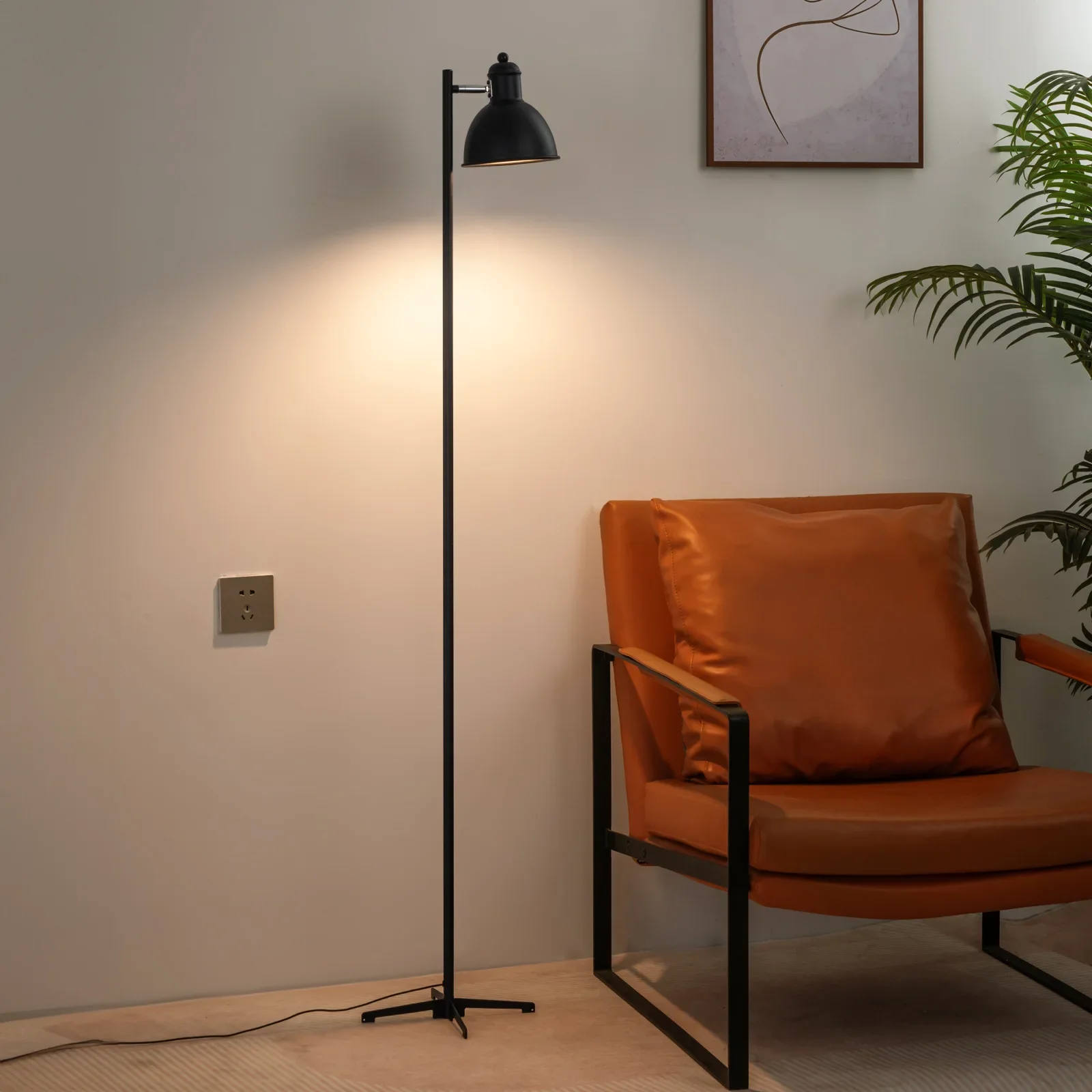 Simple Modern Floor Lamp Living Room Study LED Vertical Floor Light Home Decoration Lighting Lamp with Adjustable Lampshade