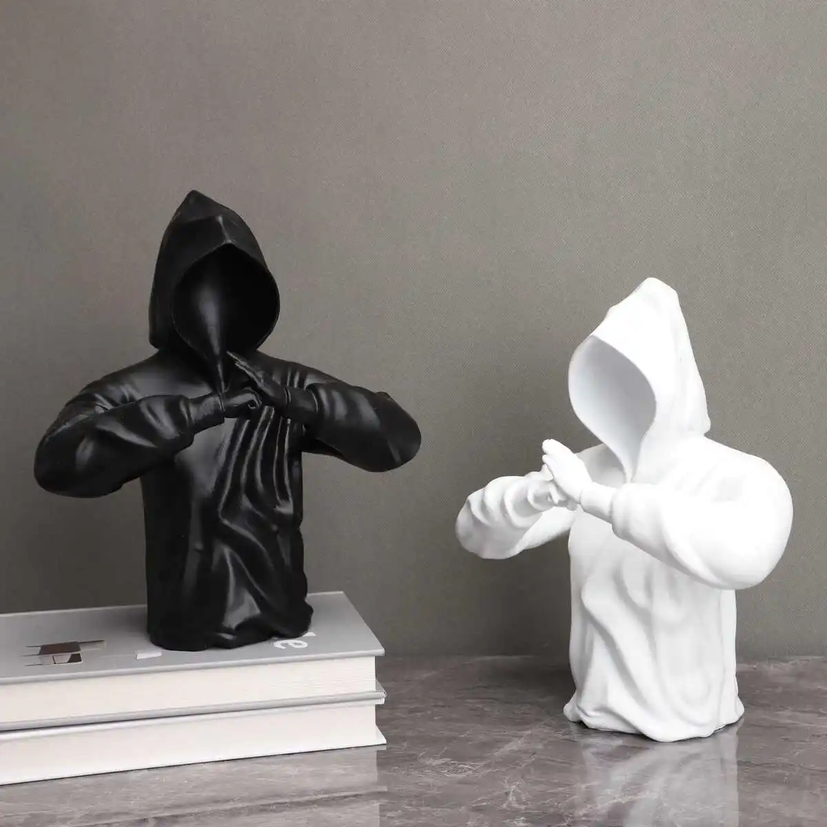 

Abstract Characters Sculptures Figurines Nordic Home Decoration Desktop Decor Accessories Miniatures Statue Faceless Man Sweate