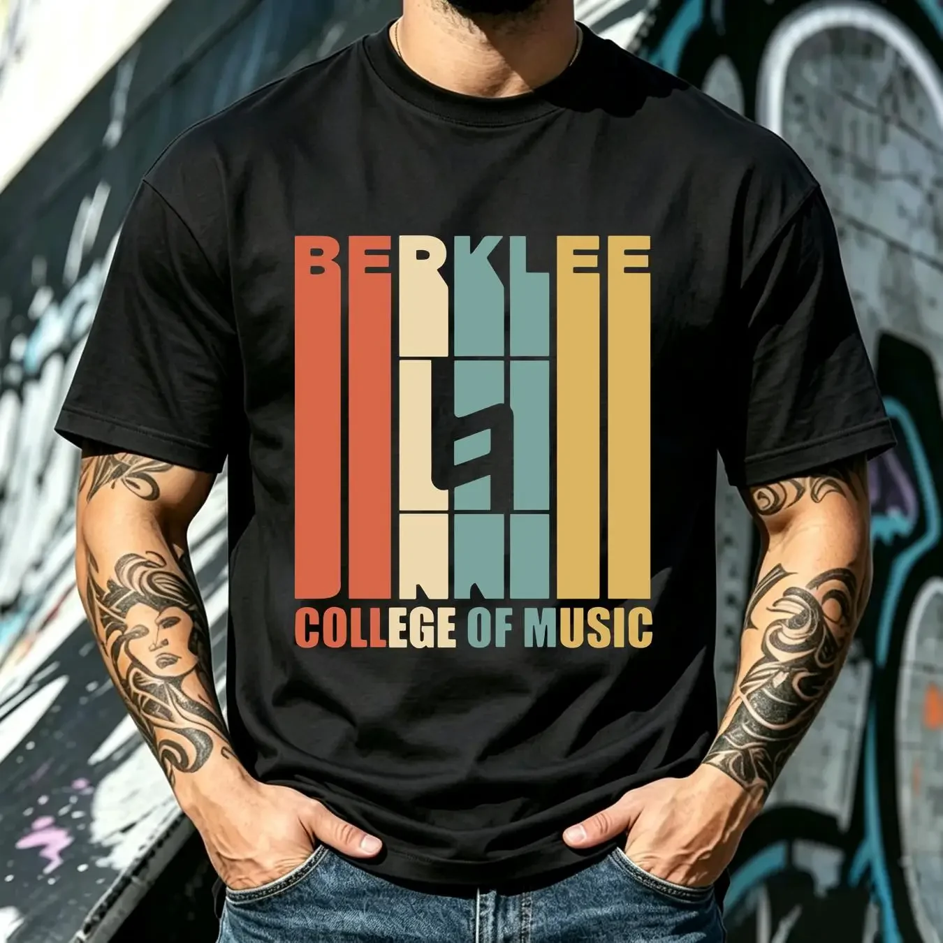 washed T Shirt Berklee College Of Music vintage Washed Unisex fashion Soft Top For Everyday Wear streetwear graphic Comfortable