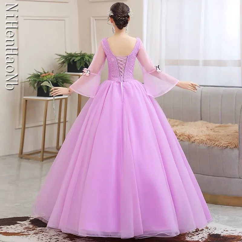 Lace Butterfly Quinceanera Dresses Prom Party Gown Floor Length Purple Vestidos De 15 Quinceañera