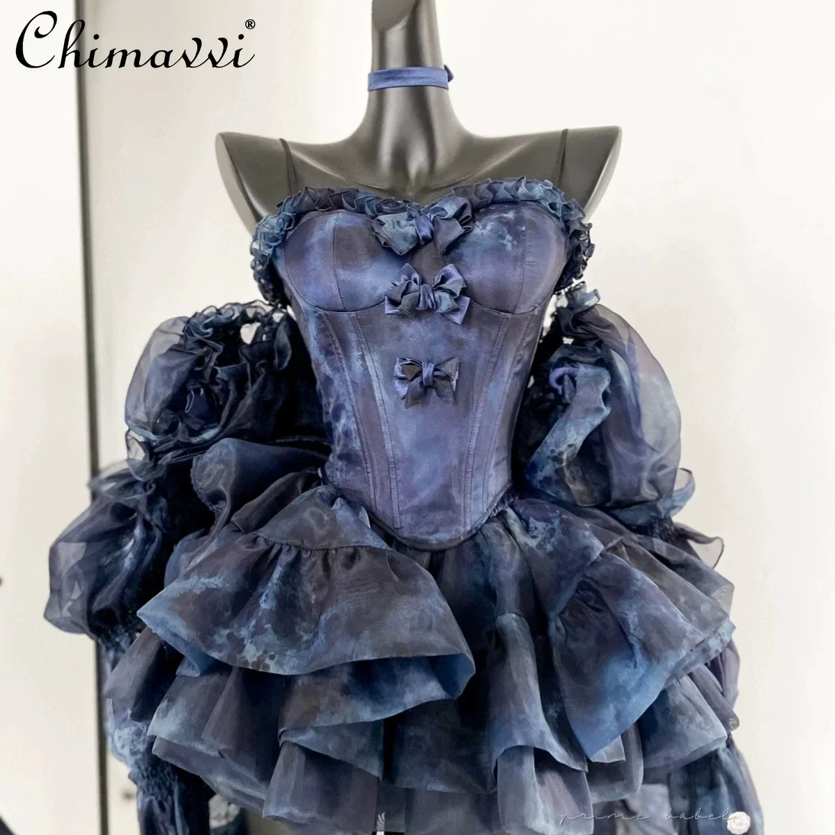 Princess Style Lolita Trailing Dress for Women Spring Summer New Sexy Girl Tube Top Birthday Party Dress Elegant Fluffy Dresses - Image 2