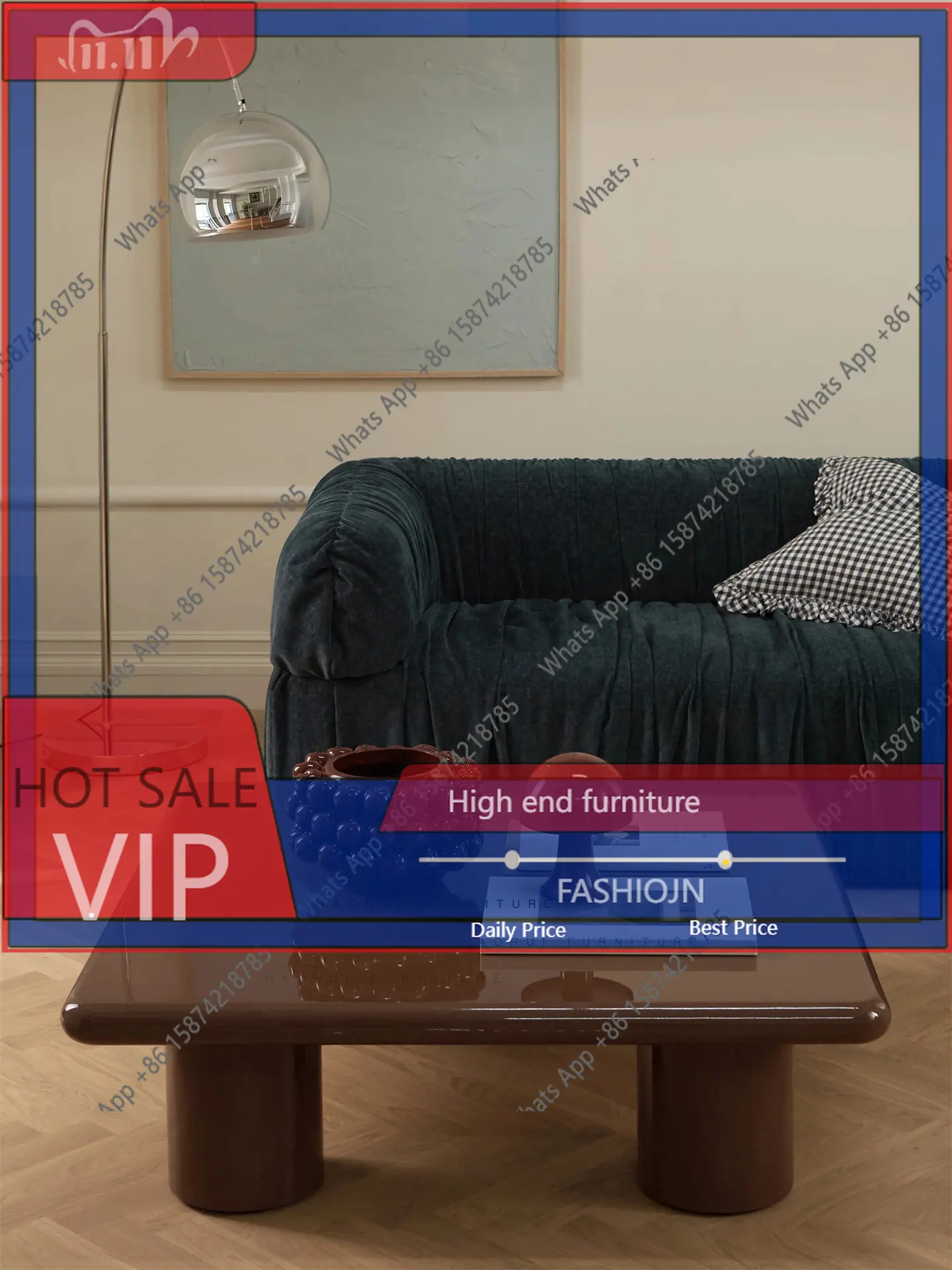 

Французский ретро-столик из массива дерева для гостиной, дизайнерский квадратный кофейный столик в средневековом стиле, нишевый дизайн.