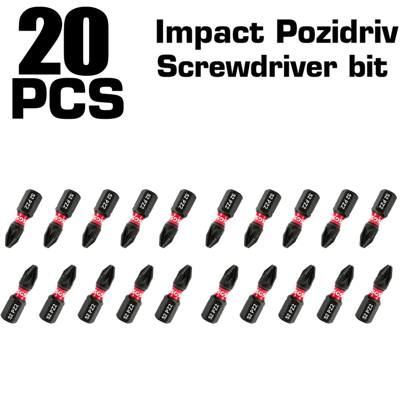 20-Piece Set of S2 Steel Pz1/2/3 Ph1/2/3 Phillips and Torx I