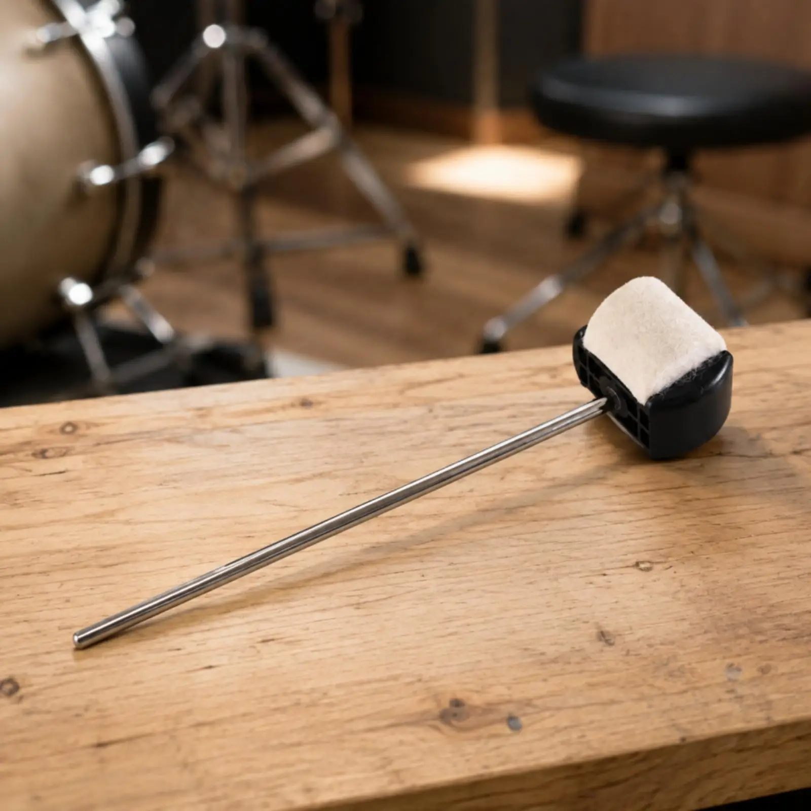 Drum Pedal Beater Felt Head Metal Rod Replacement for Bass Drum Pedal Hardware Drum Set Accessory Part