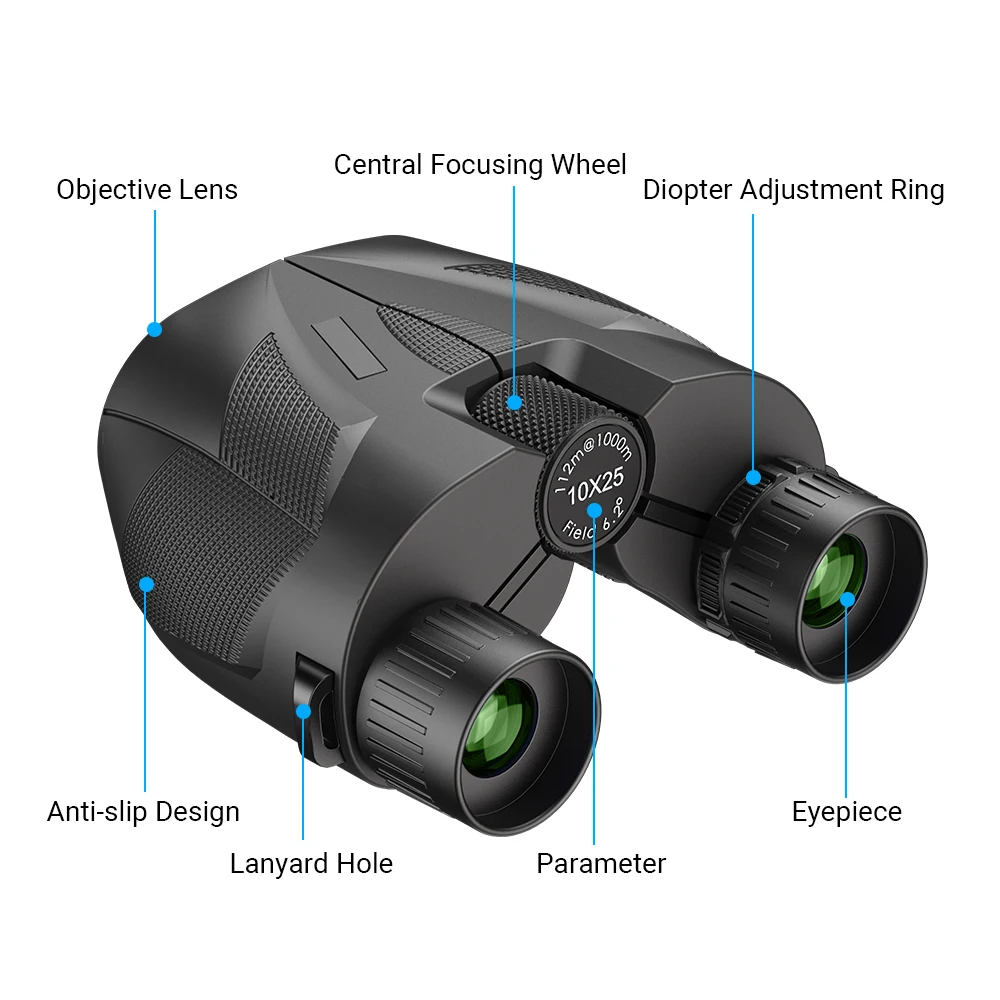 APEXEL HD Powerful Binoculars 1000M Long Range Folding Mini Telescope BAK4 FMC Optics For Hunting Sports Outdoor Camping Travel