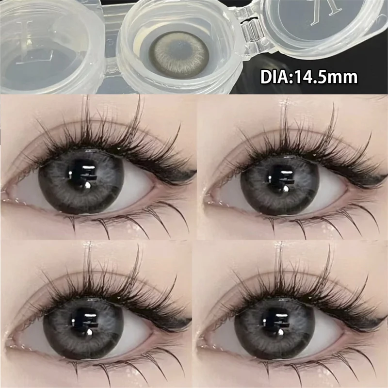 YIMEIXI 2pcs High Quality Colored Contact Lenses Myopia Brown Lens with Diopters Circle Eyes Makeup Lenses Yearly Fast Shipping