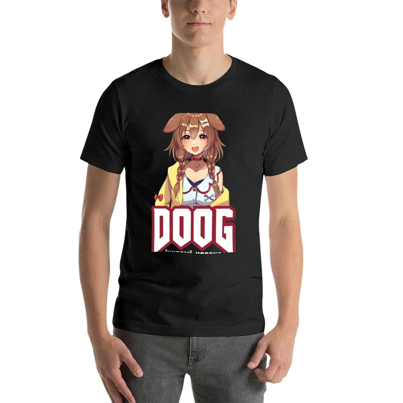 New Hololive - DOOG Inugami Korone T-Shirt anime blank t shirts oversized t shirt men long sleeve t shirts