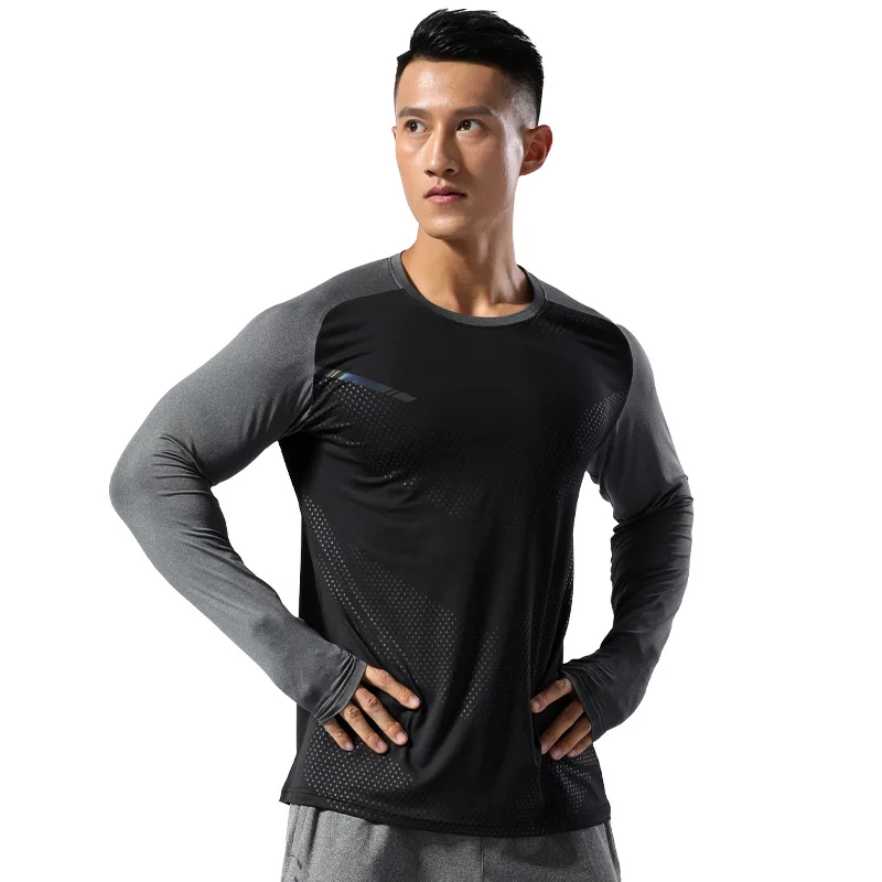 

Mens Running Shirt Fitness Long Sleeve T Shirt Men Training Jogging Tops Casual Tee Gym Shaping Muscle Quick Dry Pullover Tops