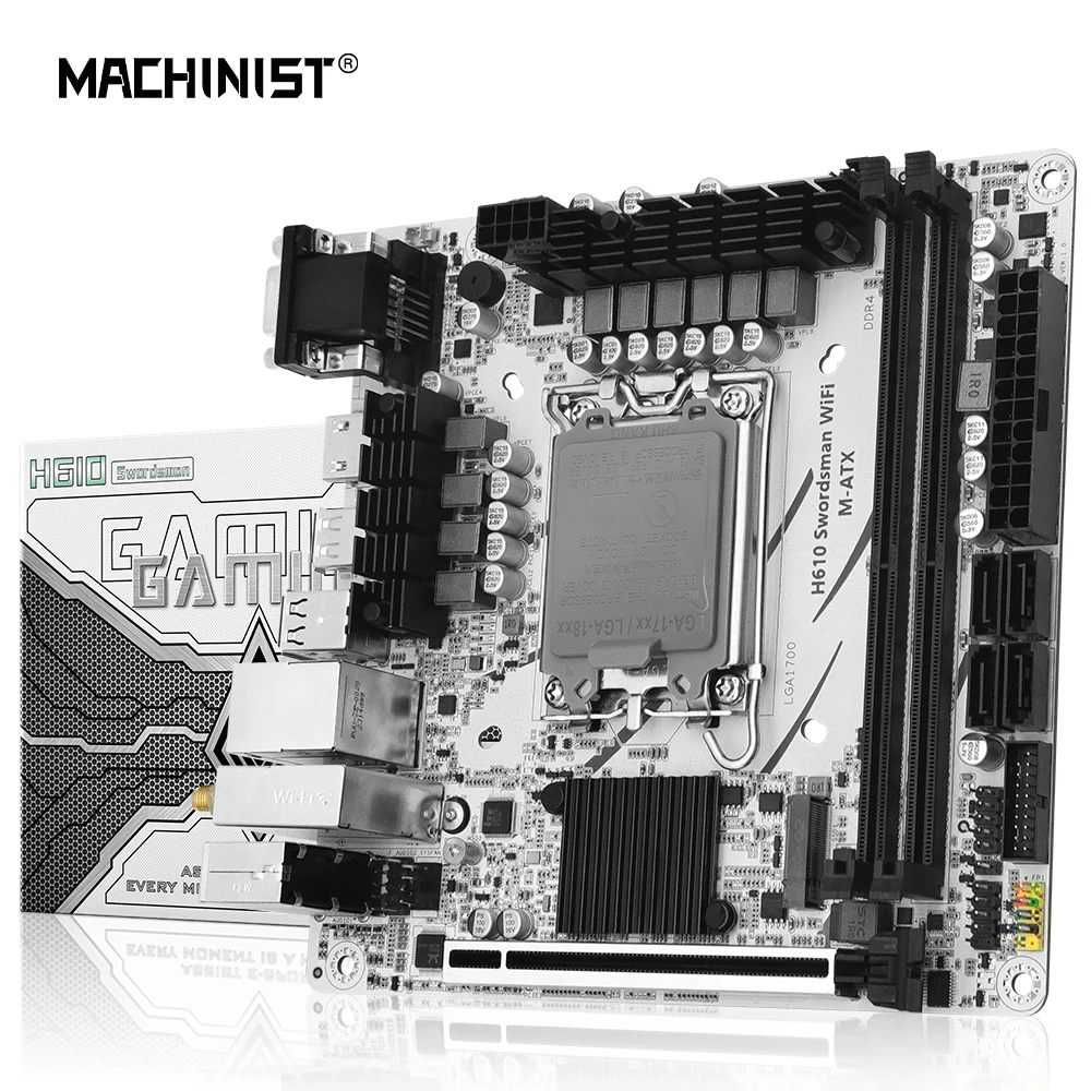 MACHINIST H610 Swordsman WiFi Motherboard LGA 1700 Processor Support Intel Core 12 13 Gen CPU DDR4 RAM Memonry NVME M.2 SATA 3.0