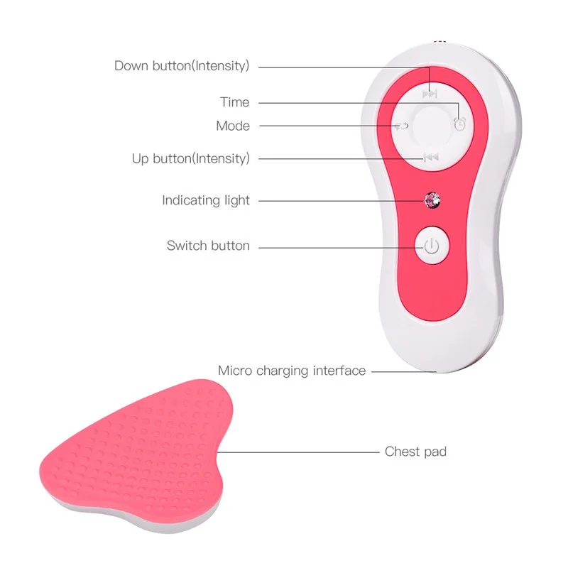 Electronic Breast Massager Chest Enlargement Massager Anti-Chest Sagging Device Massage Instrument Tool for Girl Women