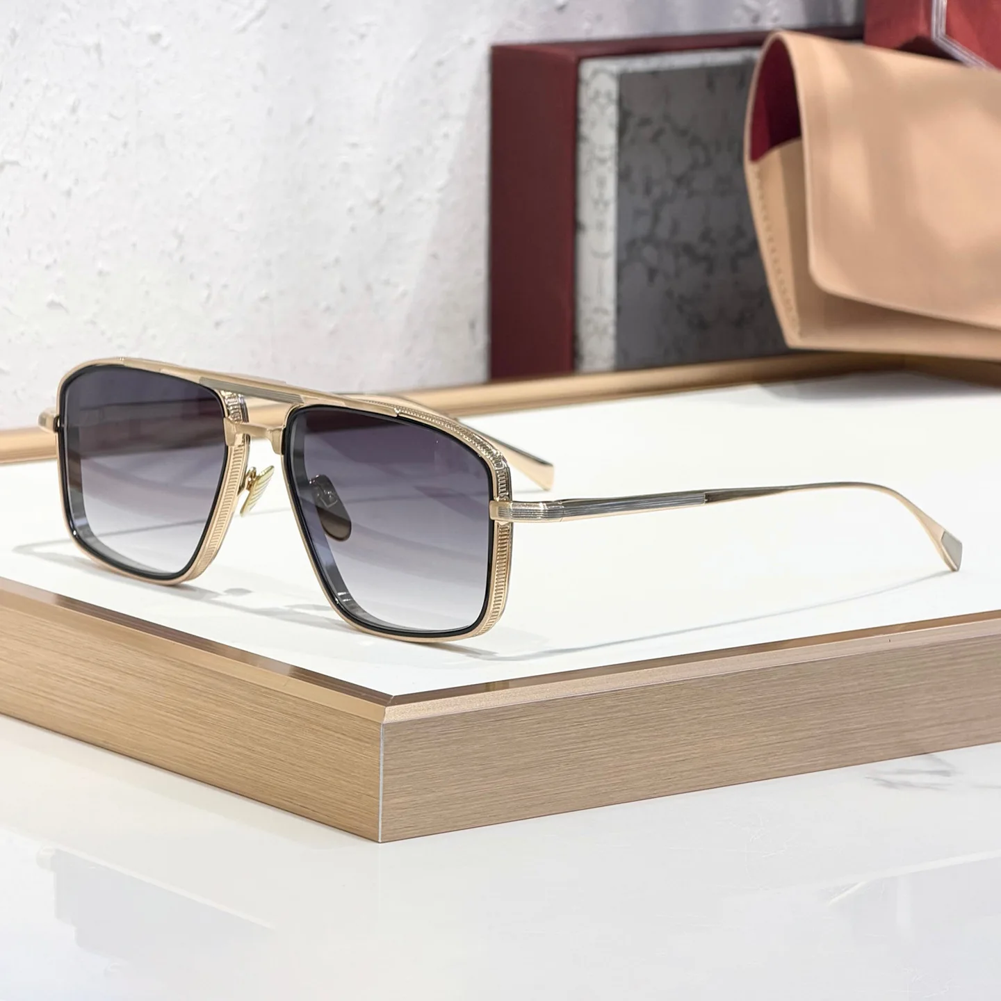 

KIZN JMM EARL Sunglasses New Square Alloy Handmade Luxury Business Men And Women