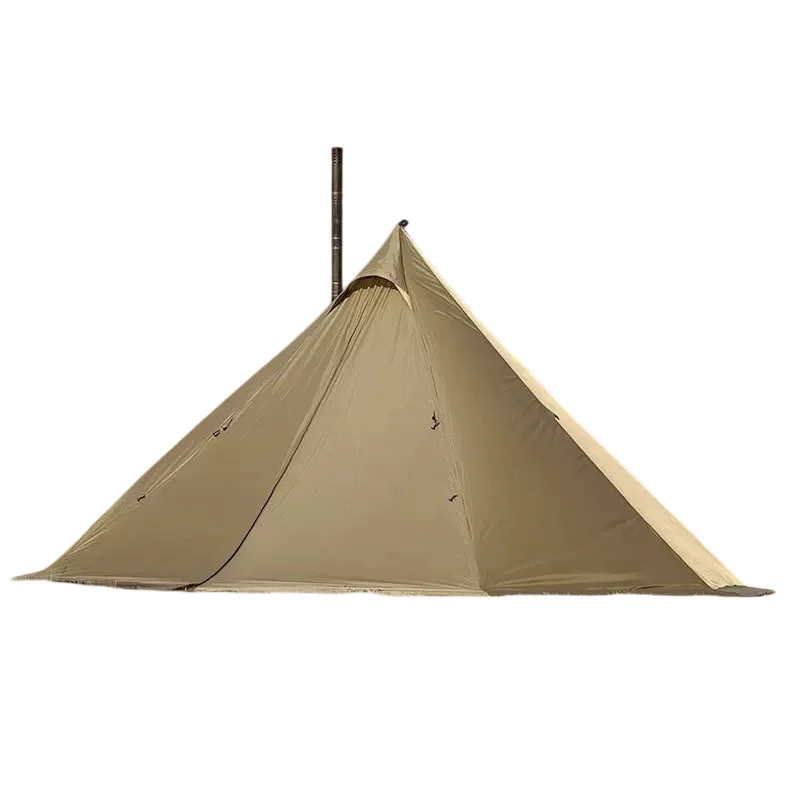 Outdoor Camping Tent 4-6 Persons Lightweight Four-season Waterproof Single-layer Octagonal Indian Pyramid Tent Canopy